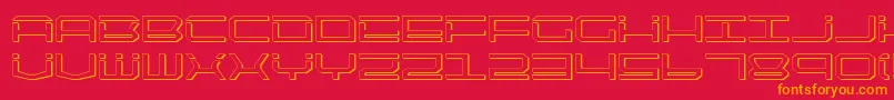 Qtech2s Font – Orange Fonts on Red Background