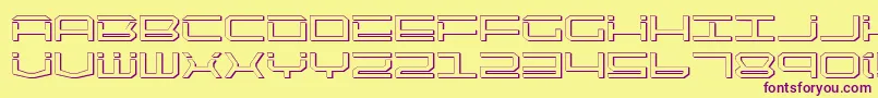Qtech2s Font – Purple Fonts on Yellow Background