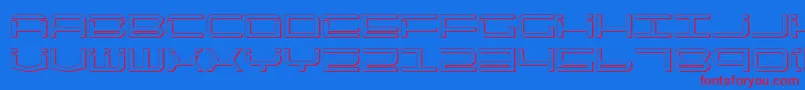 Qtech2s Font – Red Fonts on Blue Background