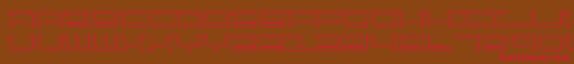 Qtech2s-Schriftart – Rote Schriften auf braunem Hintergrund