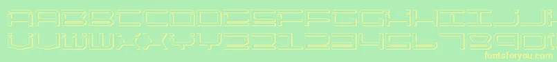 Qtech2s Font – Yellow Fonts on Green Background