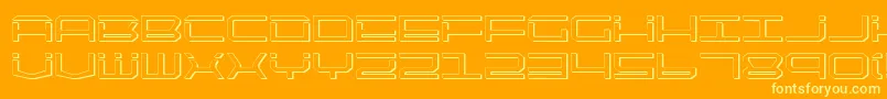 Qtech2s Font – Yellow Fonts on Orange Background