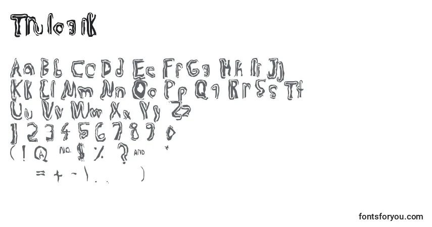 Schriftart Trulogik – Alphabet, Zahlen, spezielle Symbole