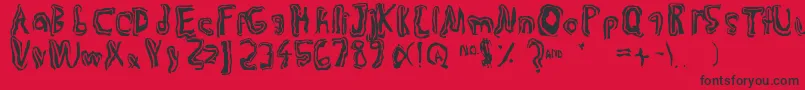 Trulogik-Schriftart – Schwarze Schriften auf rotem Hintergrund