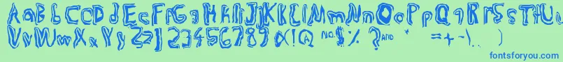 Trulogik Font – Blue Fonts on Green Background