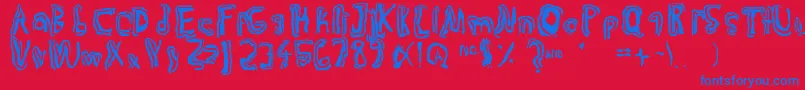 Trulogik Font – Blue Fonts on Red Background