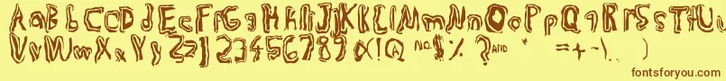 Trulogik Font – Brown Fonts on Yellow Background