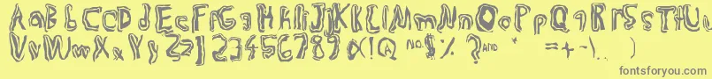 Trulogik-Schriftart – Graue Schriften auf gelbem Hintergrund