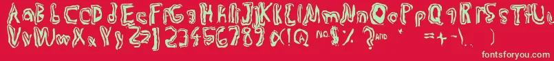 Trulogik Font – Green Fonts on Red Background