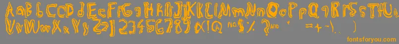 Trulogik-Schriftart – Orangefarbene Schriften auf grauem Hintergrund
