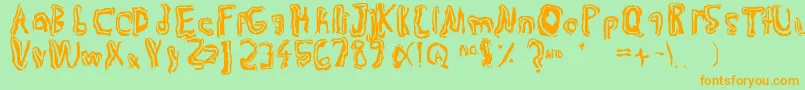 Trulogik Font – Orange Fonts on Green Background