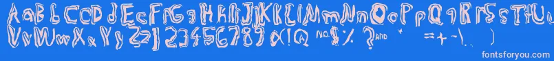 Trulogik Font – Pink Fonts on Blue Background