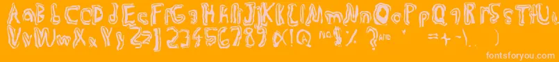 Trulogik Font – Pink Fonts on Orange Background