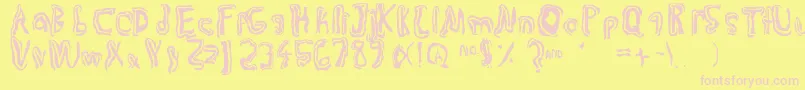 Trulogik Font – Pink Fonts on Yellow Background