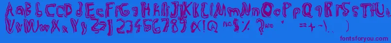 Trulogik-Schriftart – Violette Schriften auf blauem Hintergrund