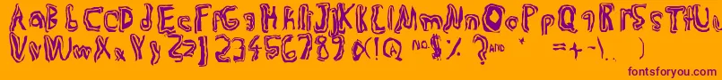 Czcionka Trulogik – fioletowe czcionki na pomarańczowym tle
