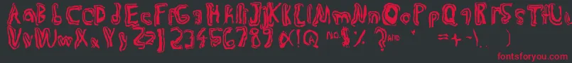 Trulogik Font – Red Fonts on Black Background