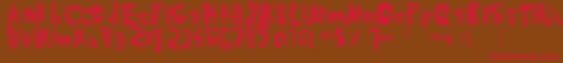 Trulogik Font – Red Fonts on Brown Background