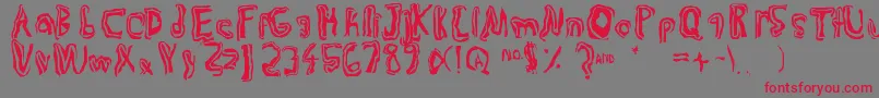 Trulogik Font – Red Fonts on Gray Background