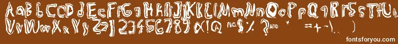 Czcionka Trulogik – białe czcionki na brązowym tle