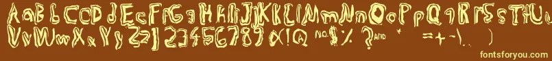 Trulogik Font – Yellow Fonts on Brown Background