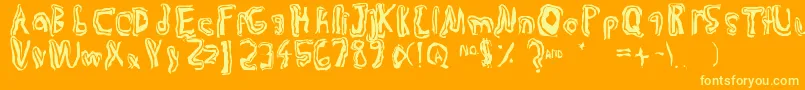 Шрифт Trulogik – жёлтые шрифты на оранжевом фоне