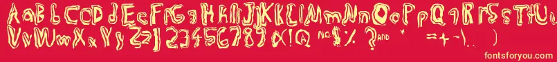 Trulogik Font – Yellow Fonts on Red Background