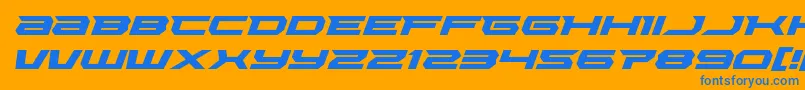 Lethalforceexpandital Font – Blue Fonts on Orange Background