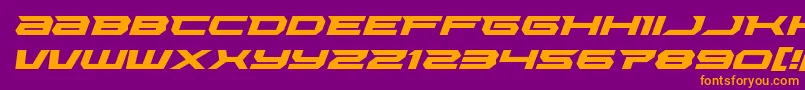Lethalforceexpandital Font – Orange Fonts on Purple Background