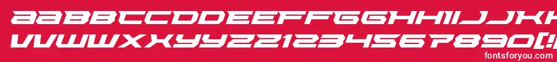 フォントLethalforceexpandital – 赤い背景に白い文字