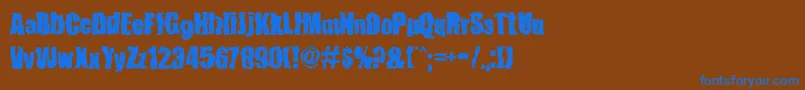 FenderBenderFont-fontti – siniset fontit ruskealla taustalla