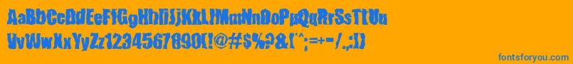 FenderBenderFont Font – Blue Fonts on Orange Background