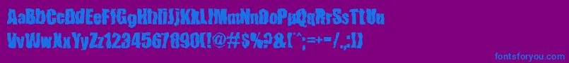 FenderBenderFont-fontti – siniset fontit violetilla taustalla