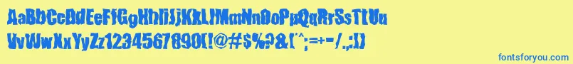 FenderBenderFont Font – Blue Fonts on Yellow Background