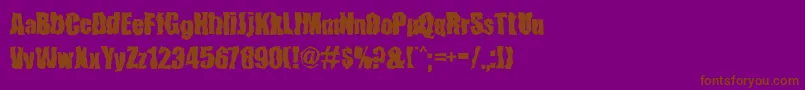 FenderBenderFont-fontti – ruskeat fontit violetilla taustalla
