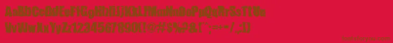 FenderBenderFont-Schriftart – Braune Schriften auf rotem Hintergrund
