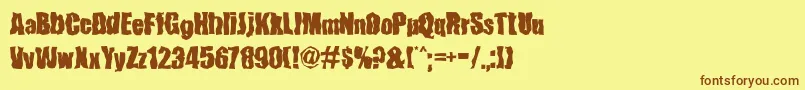 FenderBenderFont Font – Brown Fonts on Yellow Background