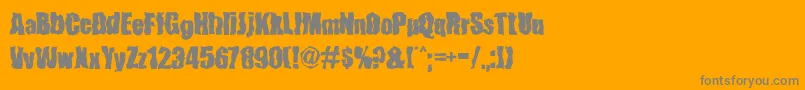 FenderBenderFont-fontti – harmaat kirjasimet oranssilla taustalla