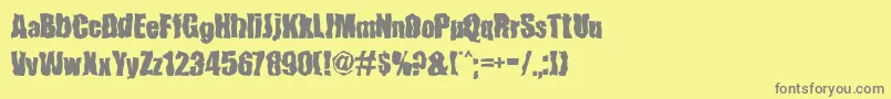 FenderBenderFont Font – Gray Fonts on Yellow Background