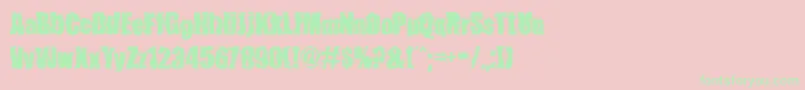 FenderBenderFont-fontti – vihreät fontit vaaleanpunaisella taustalla