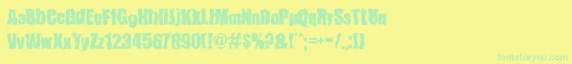 FenderBenderFont Font – Green Fonts on Yellow Background