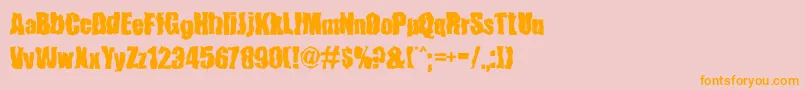 FenderBenderFont-Schriftart – Orangefarbene Schriften auf rosa Hintergrund