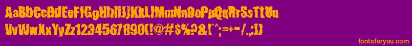 FenderBenderFont Font – Orange Fonts on Purple Background