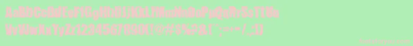 FenderBenderFont-fontti – vaaleanpunaiset fontit vihreällä taustalla