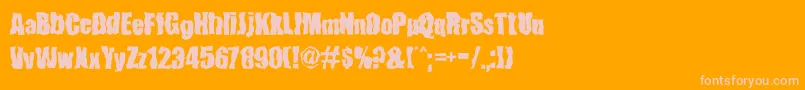 FenderBenderFont-fontti – vaaleanpunaiset fontit oranssilla taustalla