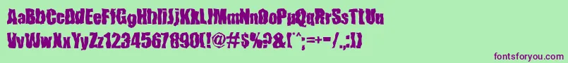 FenderBenderFont Font – Purple Fonts on Green Background