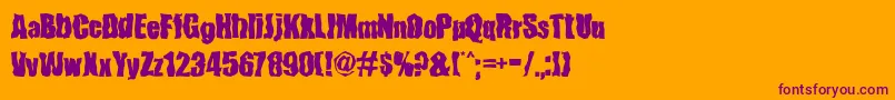 FenderBenderFont-fontti – violetit fontit oranssilla taustalla