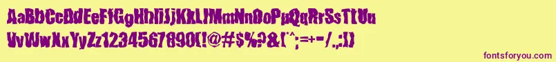 FenderBenderFont Font – Purple Fonts on Yellow Background