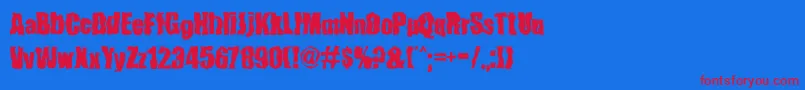 FenderBenderFont-Schriftart – Rote Schriften auf blauem Hintergrund