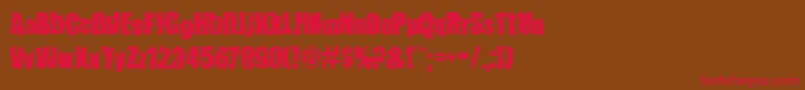 フォントFenderBenderFont – 赤い文字が茶色の背景にあります。